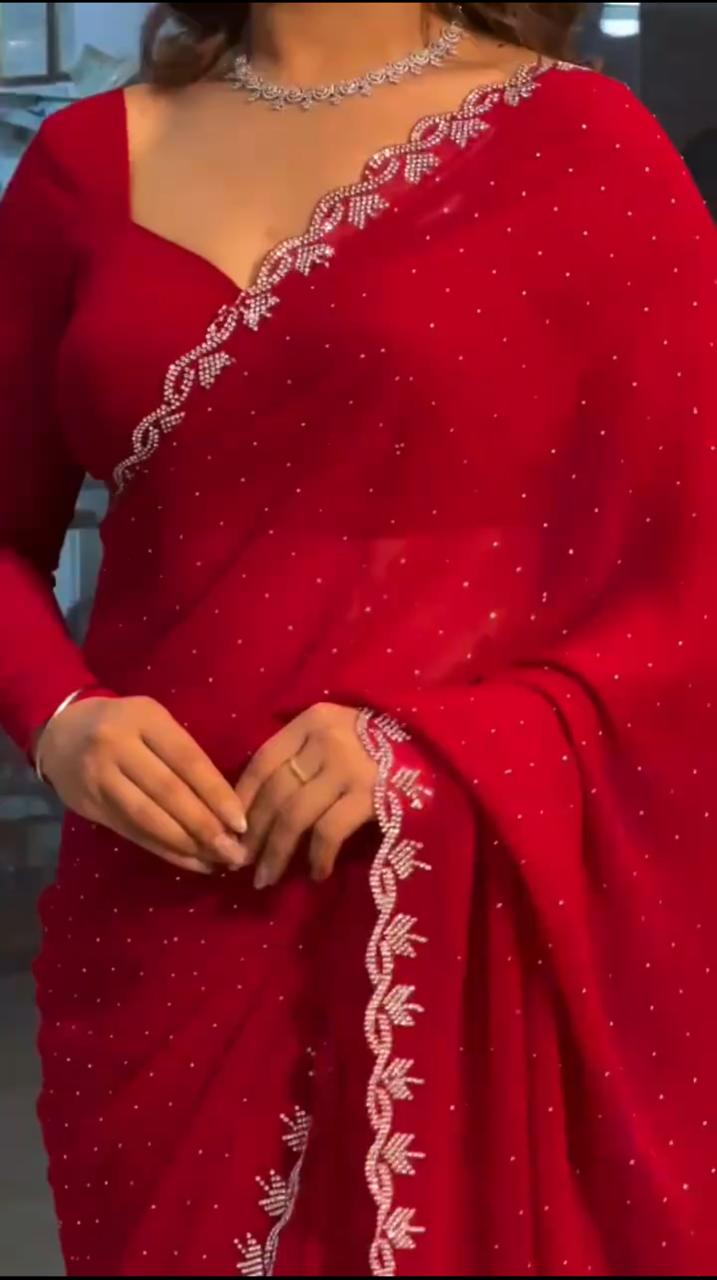 Stone Work Party Saree