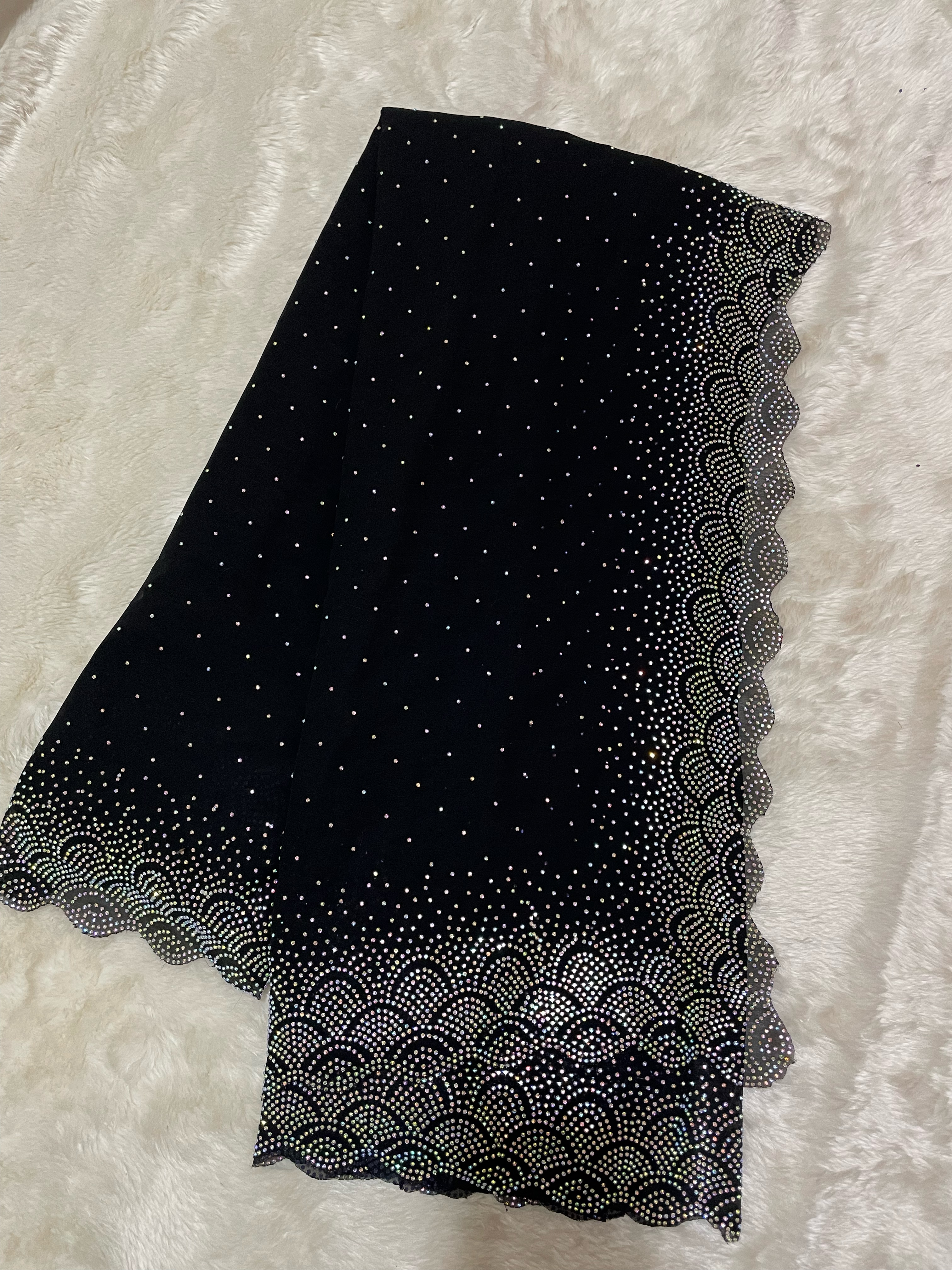 Indian White Gold Party Saree -Black